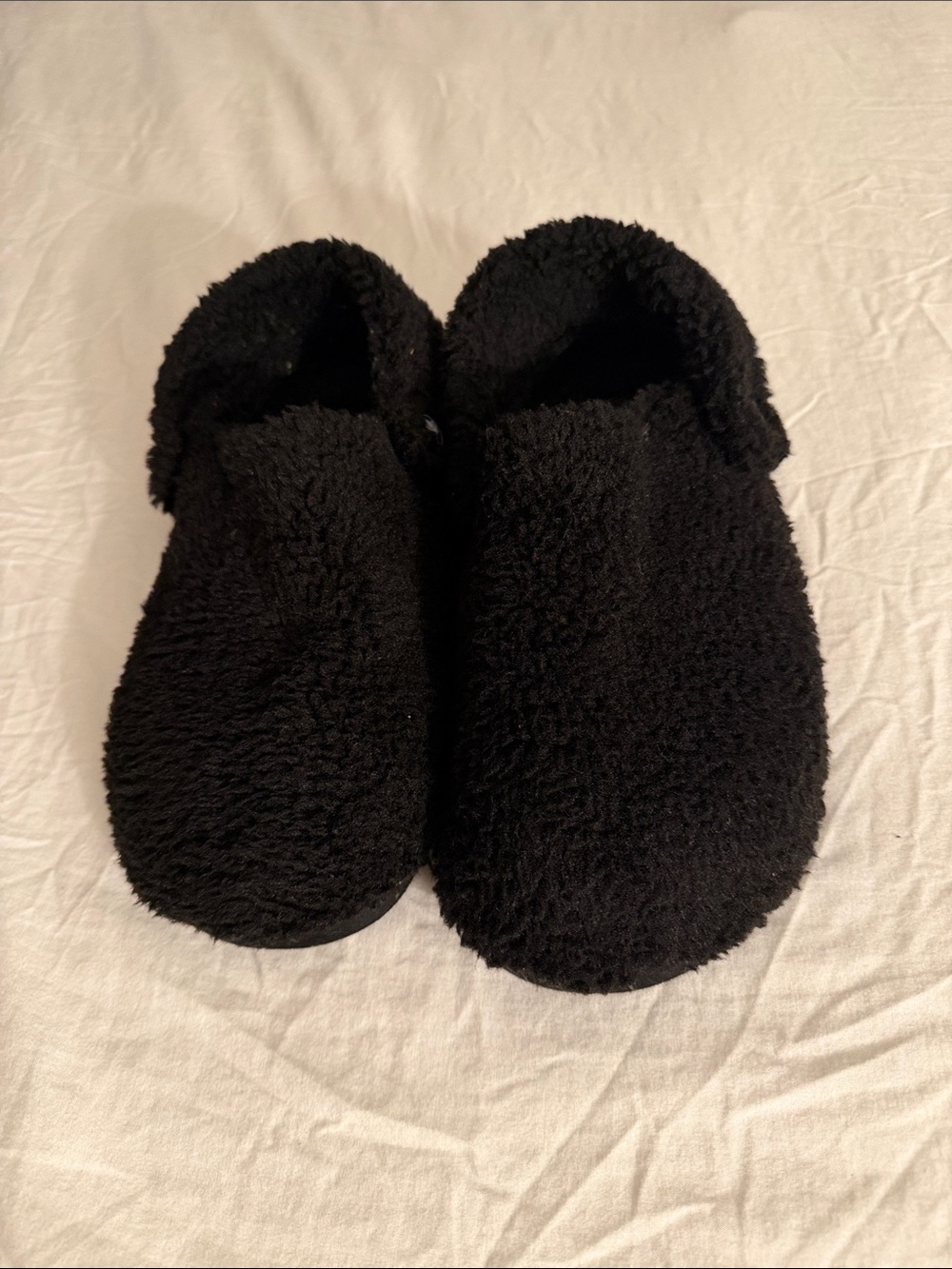 CROCS Kids Black Plush Slip-Ons